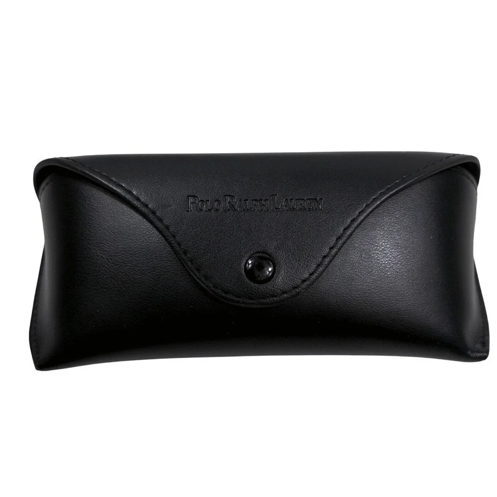 Polo Ralph Lauren Sunglasses Case Black Faux Leather Snap Closure Eyewear Pouch‎